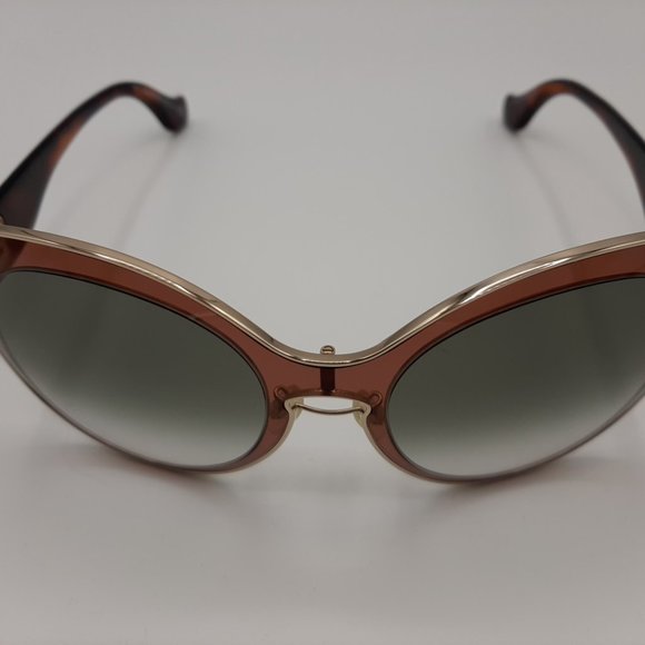 Balenciaga BA 2 72F 56-19 140 Burgundy Gold/Gray Gradient Sunglasses Oversize - Picture 1 of 4